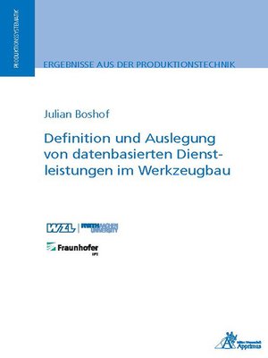 cover image of Definition und Auslegung von datenbasierten Dienstleistungen im Werkzeugbau